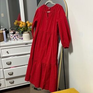 Old Navy Bold Red Long Sleeve Dress
